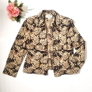 ST JOHN Santana Knit Palm Print Jacket Blazer